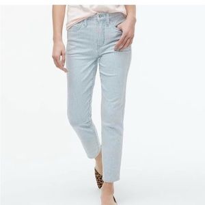 J Crew high rise pin striped jeans